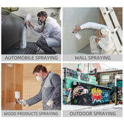 Spray Gun Kit HVLP Gravity Feed Air Paint Sprayer 3 Nozzles 1.4mm 1.7mm 2mm V201-FDZ2955RE8AU