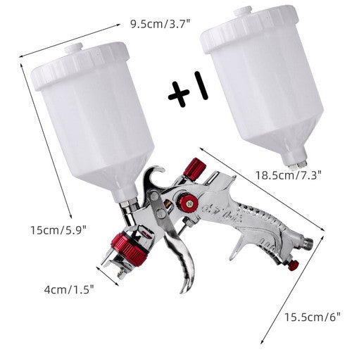Spray Gun Kit HVLP Gravity Feed Air Paint Sprayer 3 Nozzles 1.4mm 1.7mm 2mm V201-FDZ2955RE8AU