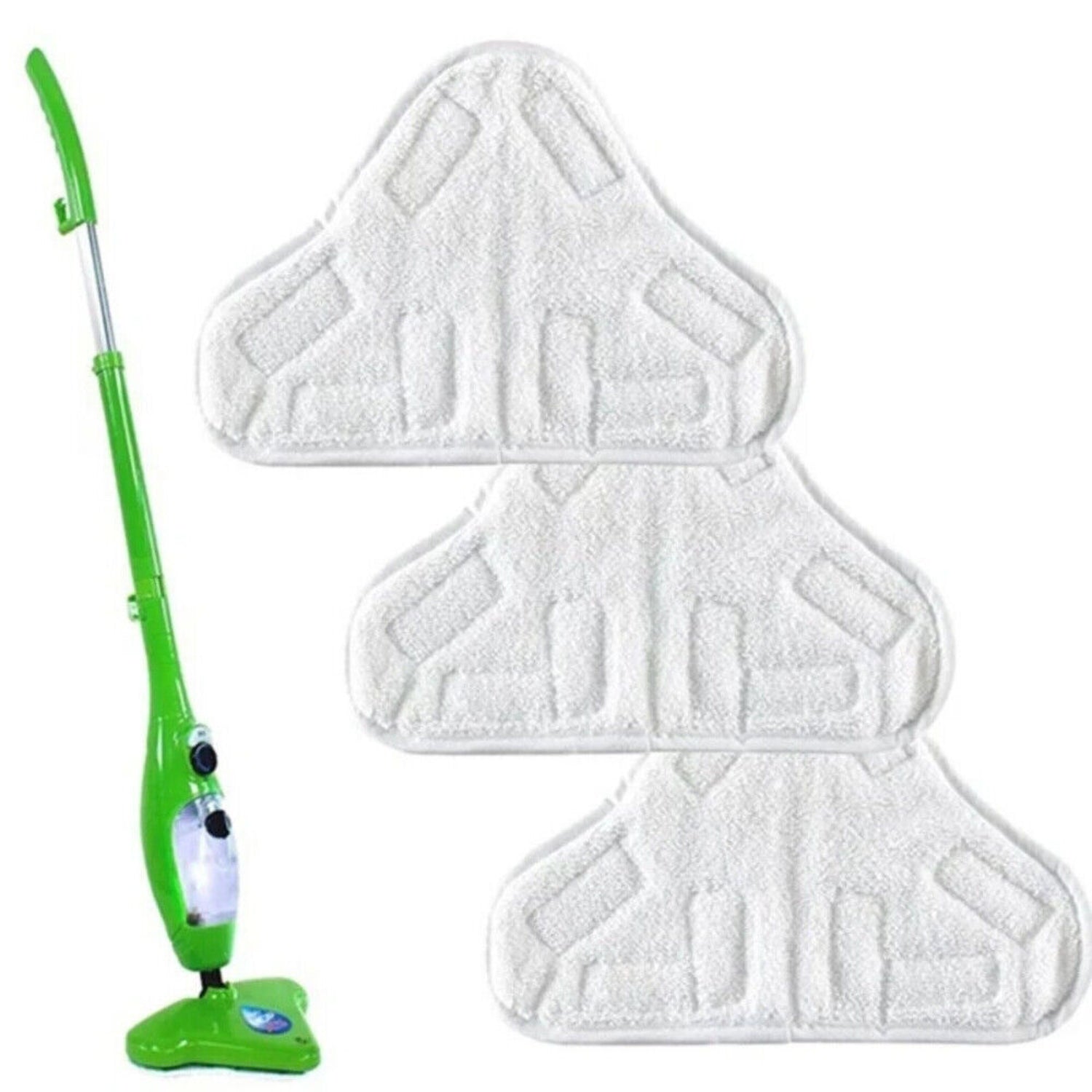 5PCS Stick On White Washable Cleaning Pads Microfiber For X5 Steam Mop H20 H2O V201-FDZ4214WH5AU