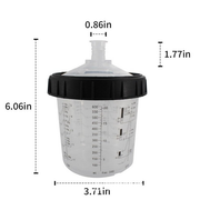 50 Sets Paint Spray Gun Cup Lids Liners Kit with Micron Filter 600ML Clear V201-FDZ6050WH8AU