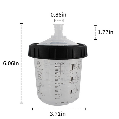 50 Sets Paint Spray Gun Cup Lids Liners Kit with Micron Filter 600ML Clear V201-FDZ6050WH8AU