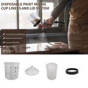 50 Sets Paint Spray Gun Cup Lids Liners Kit with Micron Filter 600ML Clear V201-FDZ6050WH8AU