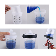 50 Sets Paint Spray Gun Cup Lids Liners Kit with Micron Filter 600ML Clear V201-FDZ6050WH8AU