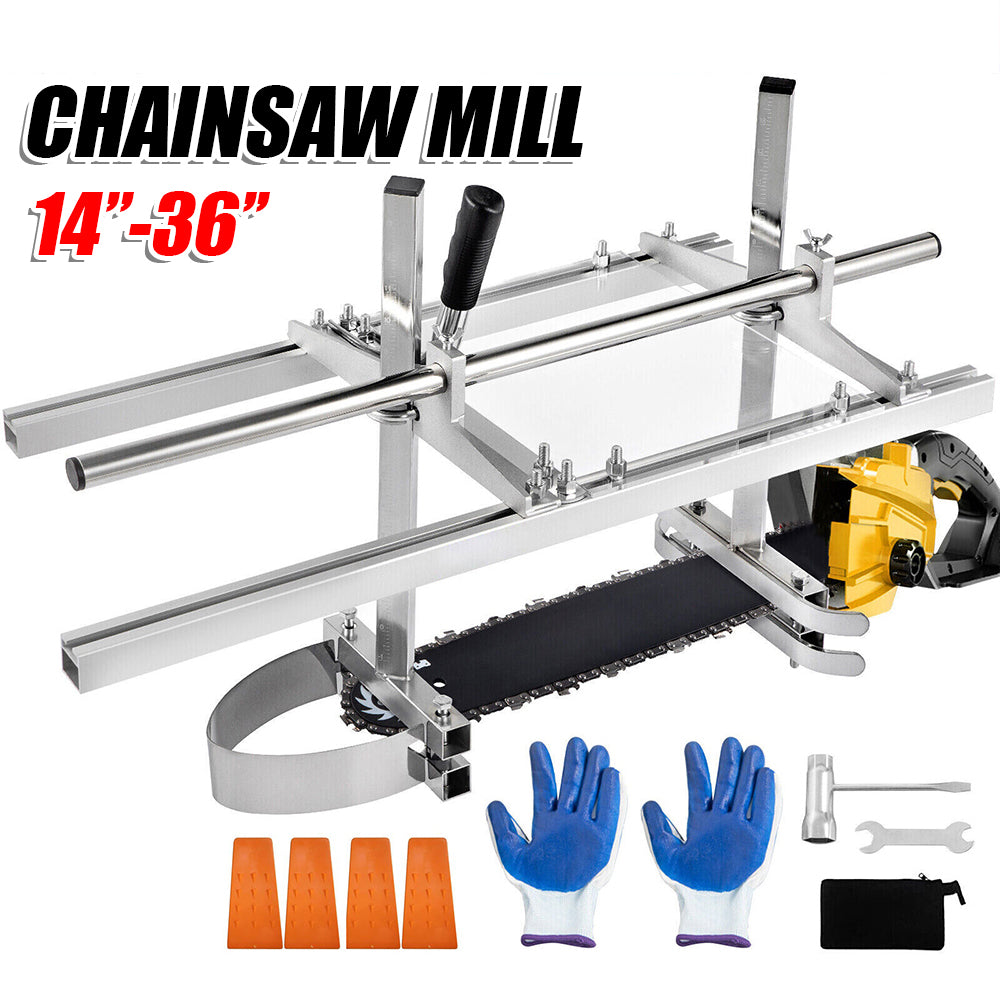 Chainsaw Mill For Saws 14"-36" Bar Furniture Making Wood Cutting Aluminum Steel V201-FDZ8836SI8AU