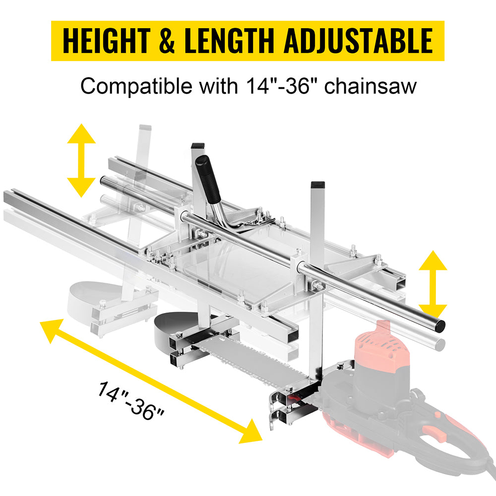 Chainsaw Mill For Saws 14"-36" Bar Furniture Making Wood Cutting Aluminum Steel V201-FDZ8836SI8AU