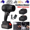 Cordless Blower Portable Handheld Electric Brushless Turbo Jet Fan w/2 Batteries V201-FUN0048BL8AU