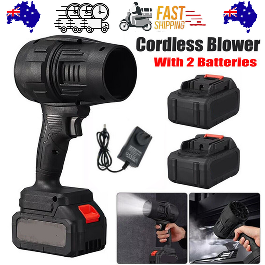 Cordless Blower Portable Handheld Electric Brushless Turbo Jet Fan w/2 Batteries V201-FUN0048BL8AU