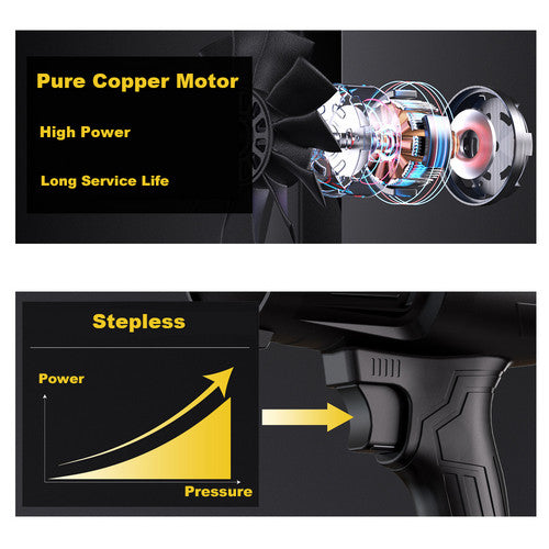Stepless Cordless Leaf Blower w/2 Batteries Portable Handheld Turbo Jet Fan AU V201-FUN0049BL8AU