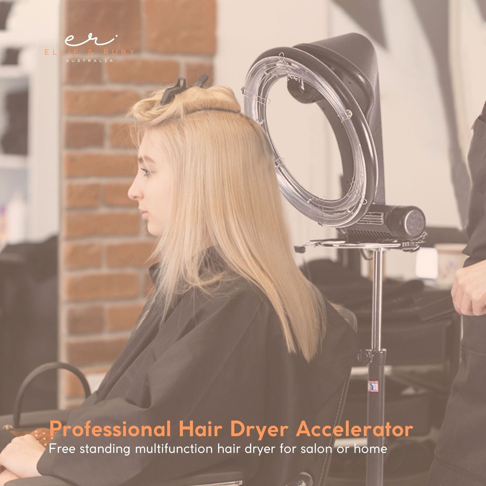 New Standing Hair Dryer Accelerator Colour 360 Rotating Halo Rolling Salon Equipment V201-FUN1100WH8AU