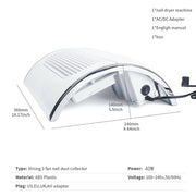 Nail Dust Collector Remover Fan Vacuum Cleaner 3 Fan Suction Manicure Machine V201-GAA1003WH8AU