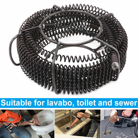 Plumber Drain Snake Pipe Metal Cleaner Pipeline Sewer 12M + 6 Drill Bit Tool DIY V201-GAA1206BL8AU