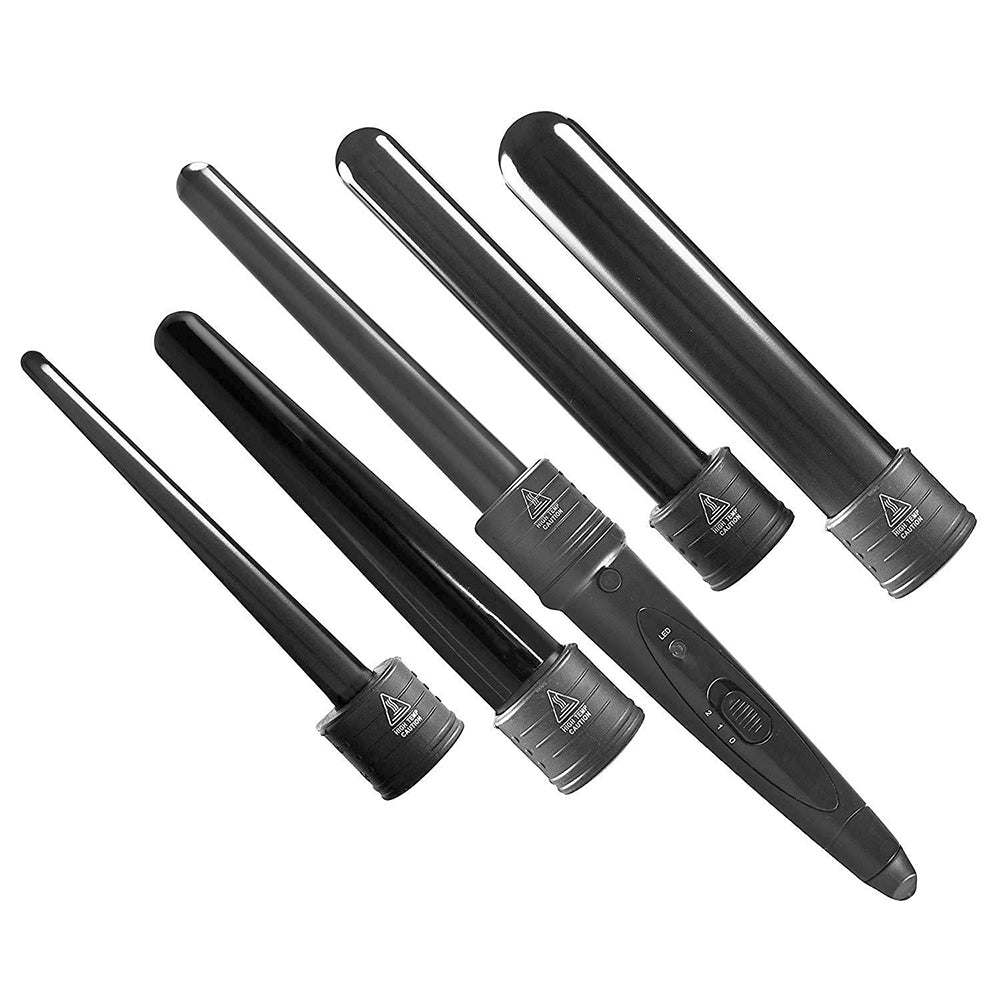 5 in 1 Hair Curler Wand Set Ceramic Styling Curling Iron Roller Barrel LED+Glove V201-GAA1902BL8AU