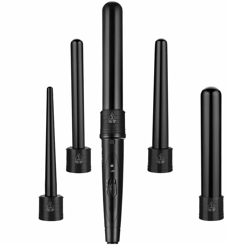 5 in 1 Hair Curler Wand Set Ceramic Styling Curling Iron Roller Barrel LED+Glove V201-GAA1902BL8AU