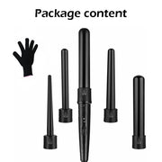 5 in 1 Hair Curler Wand Set Ceramic Styling Curling Iron Roller Barrel LED+Glove V201-GAA1902BL8AU