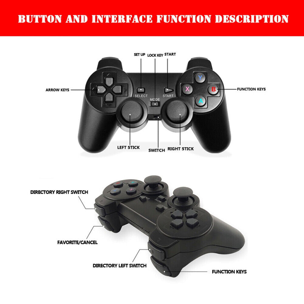 64G 15000+ Retro Classic Video Game Console Stick+2 Wireless Controller HDMI TV V201-GAME0064BL8AU