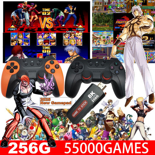 55000+ 4K HDMI Pre-Loaded Retro Game Stick Console 2X Wireless Controller Video V201-GAME0256ANDTF