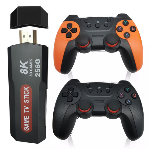 55000+ 4K HDMI Pre-Loaded Retro Game Stick Console 2X Wireless Controller Video V201-GAME0256ANDTF