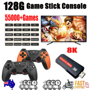 128GB 2025 NEW 8K HDMI Video Game Stick Console 55000+ 2 Wireless Controller V201-GAME0256BL8AU