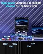 600W GaN3 8 Ports Fast Charging Station USB&Type-C for iPhone, Laptops, MacBook V201-GAN0600BL8AU