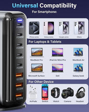 600W GaN3 8 Ports Fast Charging Station USB&Type-C for iPhone, Laptops, MacBook V201-GAN0600BL8AU