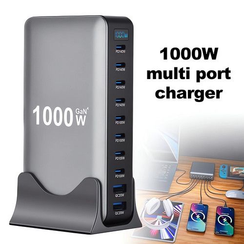 1000W GaN Fast Charging Station 10Ports USB&Type-C for iPhone, Laptops, MacBook V201-GAN1000BL8AU