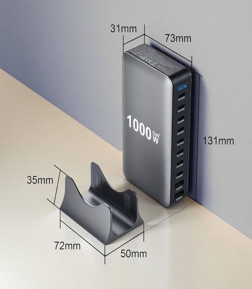 1000W GaN Fast Charging Station 10Ports USB&Type-C for iPhone, Laptops, MacBook V201-GAN1000BL8AU