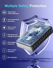 1000W GaN Fast Charging Station 10Ports USB&Type-C for iPhone, Laptops, MacBook V201-GAN1000BL8AU