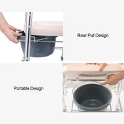 Mobile Shower Toilet Commode Chair Bathroom Aluminum Bedside Footrest Wheelchair V201-GBA0581WH8AU