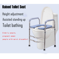 Upgrade 64-74cm Raised Toilet Seat Riser w/ Arms For Elderly Handicap Bathroom V201-GBA6474SI8AU