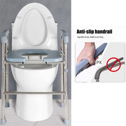 Upgrade 64-74cm Raised Toilet Seat Riser w/ Arms For Elderly Handicap Bathroom V201-GBA6474SI8AU