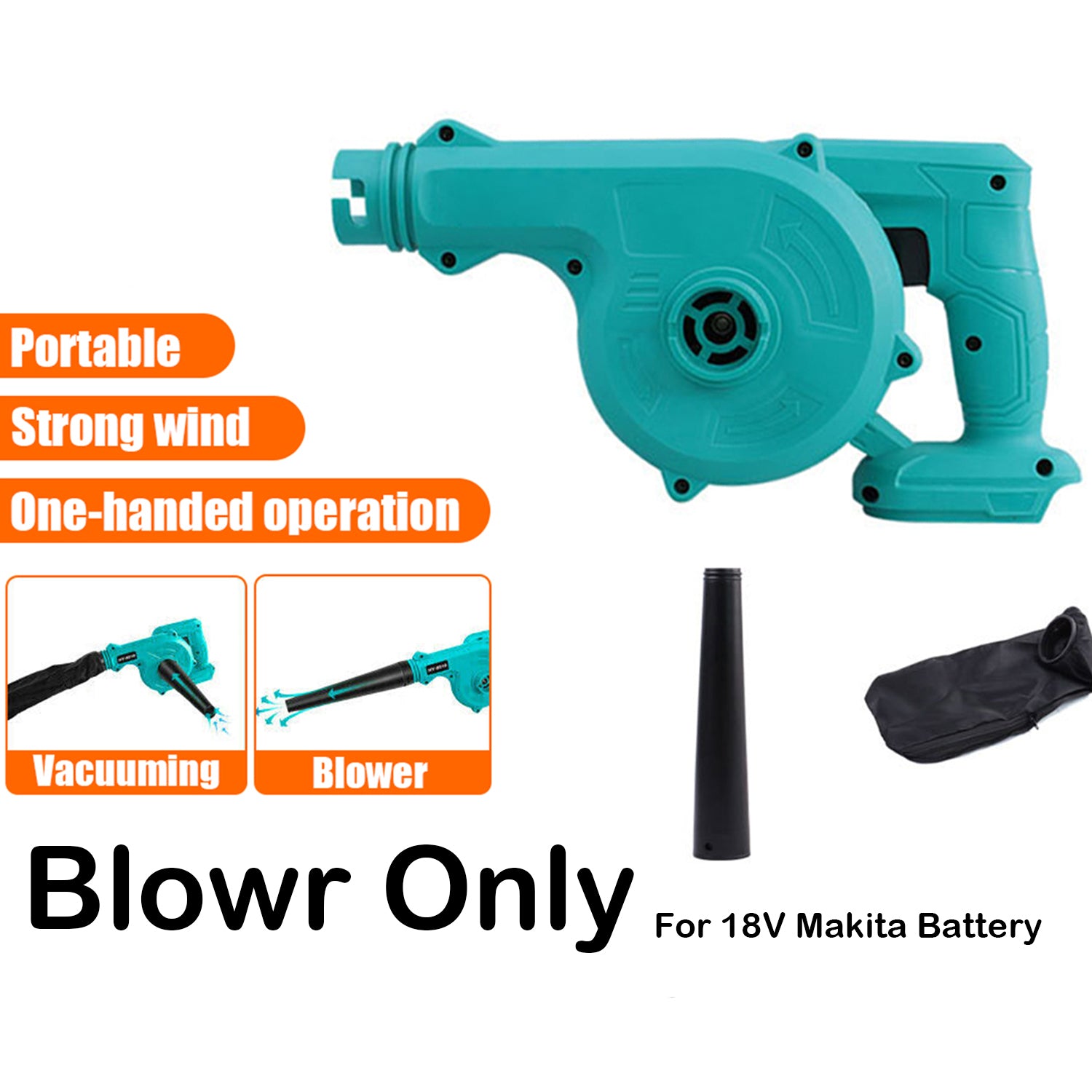 Cordless Electric Leaf Blower Home Car Dust Remove For 18V Makita Battery NEW AU V201-GFJ0000GR8AU