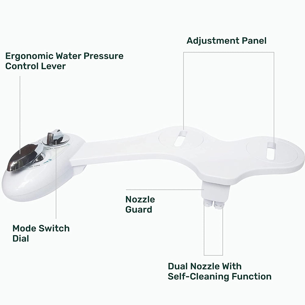 Toilet Bidet Seat Spray Hygiene Water Wash Clean Sanitation Bathroom Attachment V201-HB01WH-AU