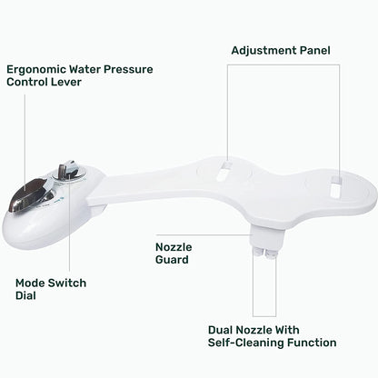 Toilet Bidet Seat Spray Hygiene Water Wash Clean Sanitation Bathroom Attachment V201-HB01WH-AU