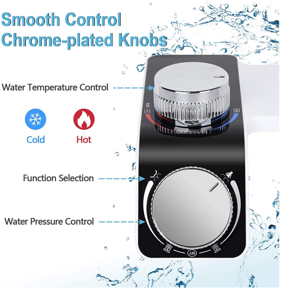 Bidet Toilet Seat Dual Nozzles Self-Cleaning Wash Hot Cold Mixer Water Sprayer V201-HB03BL-AU