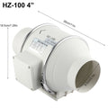 4'' Extractor Fan Duct Hydroponic Inline Exhaust Vent Industrial V201-HBZ0110WH8AU