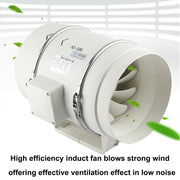 8" Inch Silent Extractor Fan Duct Hydroponic Inline Exhaust Vent Industrial V201-HBZ0112WH8AU