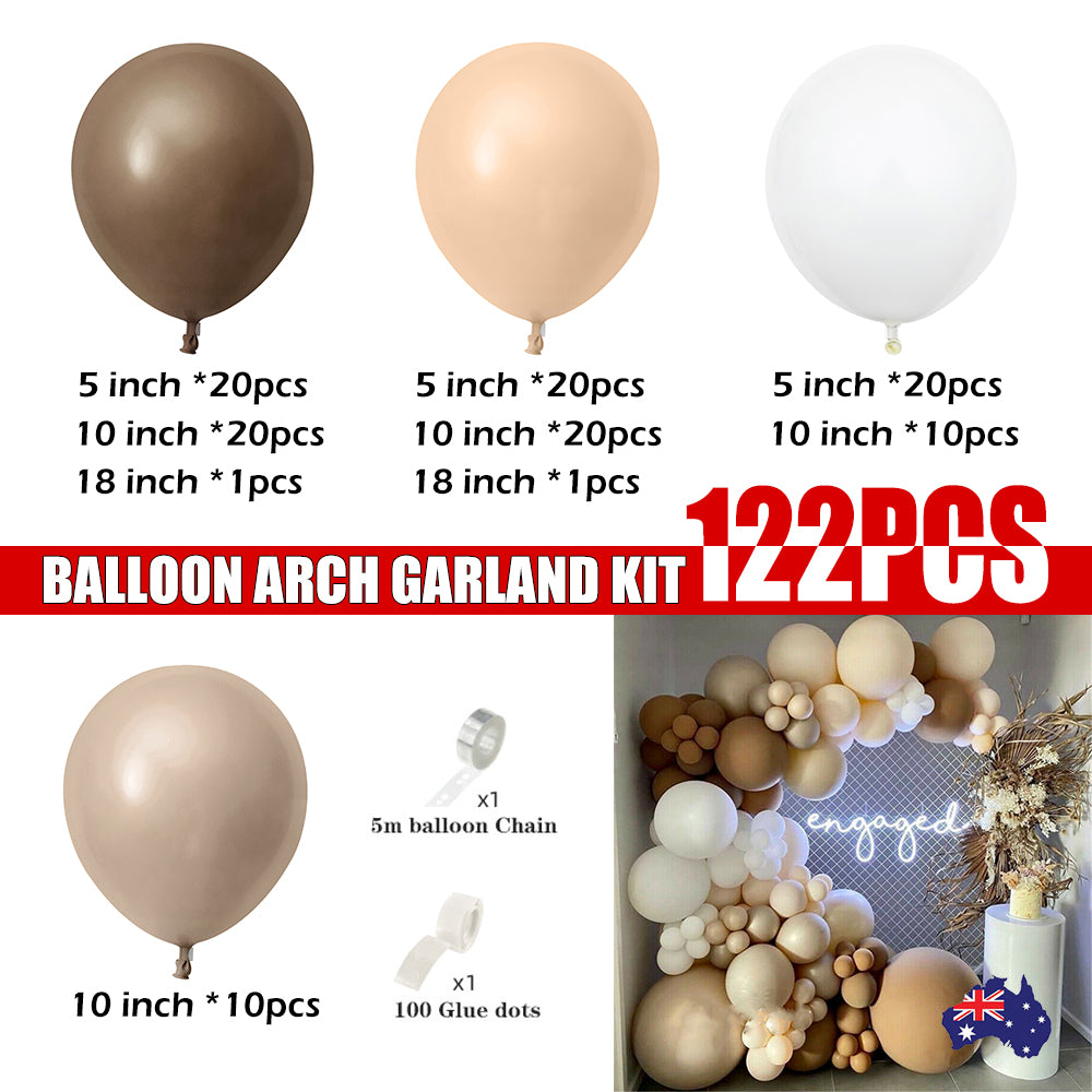 122X Coffee Balloon Arch Garland Kit Set Baby Shower Wedding Birthday Party Decor V201-HBZ0122CO8AU