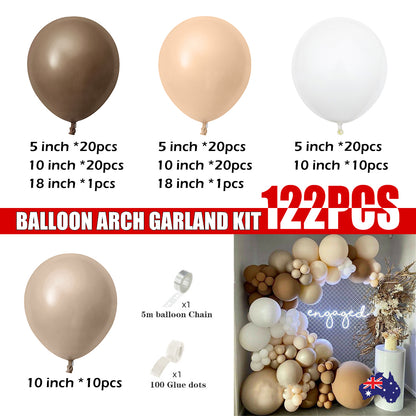 122X Coffee Balloon Arch Garland Kit Set Baby Shower Wedding Birthday Party Decor V201-HBZ0122CO8AU