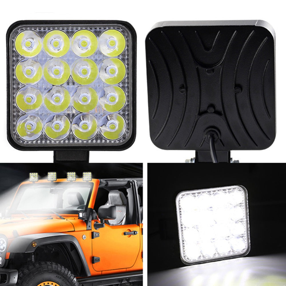 10PCS 80W CREE FLOOD LED Work Lights 12V Boat Camping Square 4inch Bar V201-HBZ0350YL8-10AU
