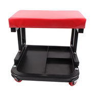 Padded Rolling Creeper Garage Mechanics Roller Seat Stool Chair with Tool Tray V201-HBZ0500RE8AU
