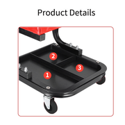 Padded Rolling Creeper Garage Mechanics Roller Seat Stool Chair with Tool Tray V201-HBZ0500RE8AU