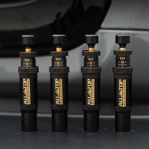 Adjustable Auto-Stop Tire Deflator Valve Kit 10-30 PSI 4PCS Screw-on for Offroad V201-HBZ1030BL8AU