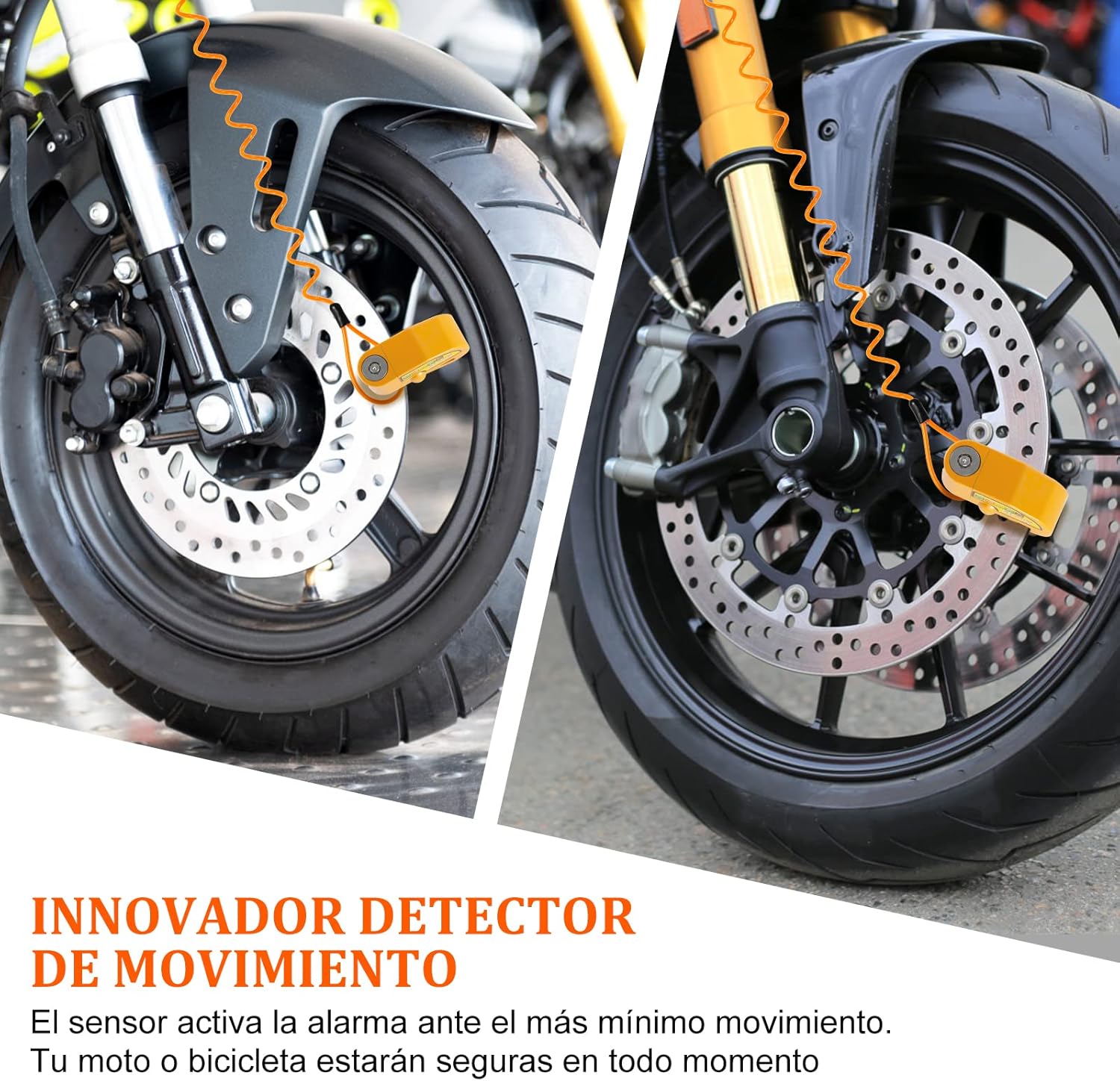 Motorcycle Alarm Disc Lock Motor Bike Brake Security Electric Rotor Bike Lock RED V201-HBZ1110RE8AU