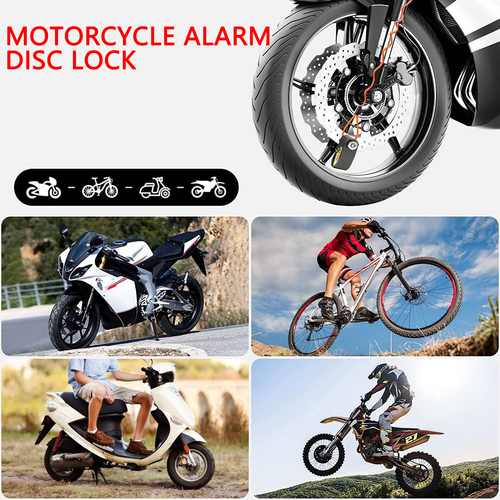 Motorcycle Alarm Disc Lock Motor Bike Brake Security Electric Rotor Bike Lock RED V201-HBZ1110RE8AU