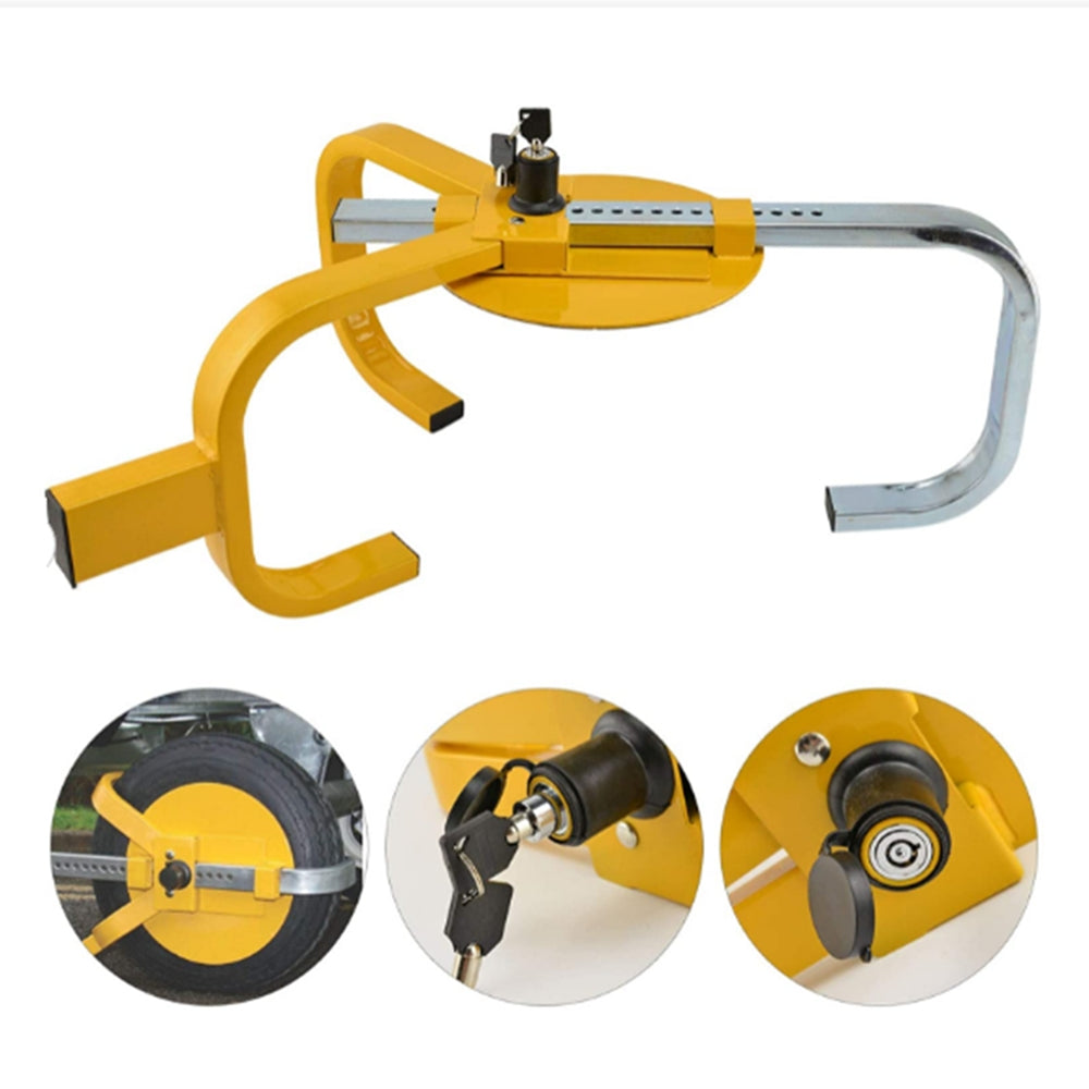 Heavy Duty Wheel Defender Lock Clamp Tyre Lock 13" 14" 15" Car Caravan Trailer V201-HBZ1114YL8AU