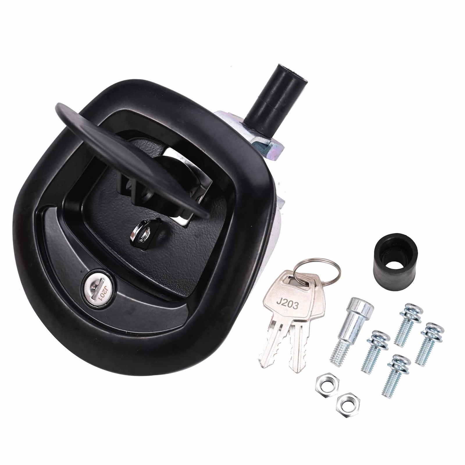 Black Power Operated Central Locking Handle Whale Tail Lock Recessed Folding 12V V201-HBZ1390BL8AU