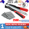 Hog Ring Gun C Clip Auto Feed Nailer Pliers+2500pcs Galvanised Steel Hogring Set V201-HBZ2500RE8AU