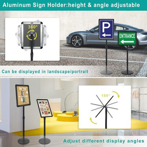 A3 Floor Poster Stand Foyer Pedestal Sign Holder Business Menu Display Stand V201-HBZ3809BL8AU