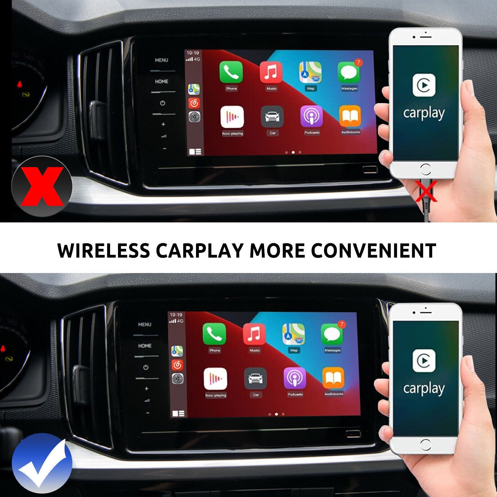 Upgrade Wireless CarPlay Adapter Dongle for Apple IOS Android Navigation Radio V201-HLCAR001