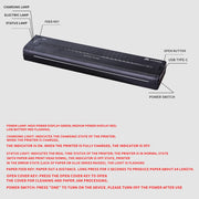 Wireless Tattoo Transfer Printer Portable Machine Clear Transfer Stencil Printer Black V201-HLWS009-BLACK